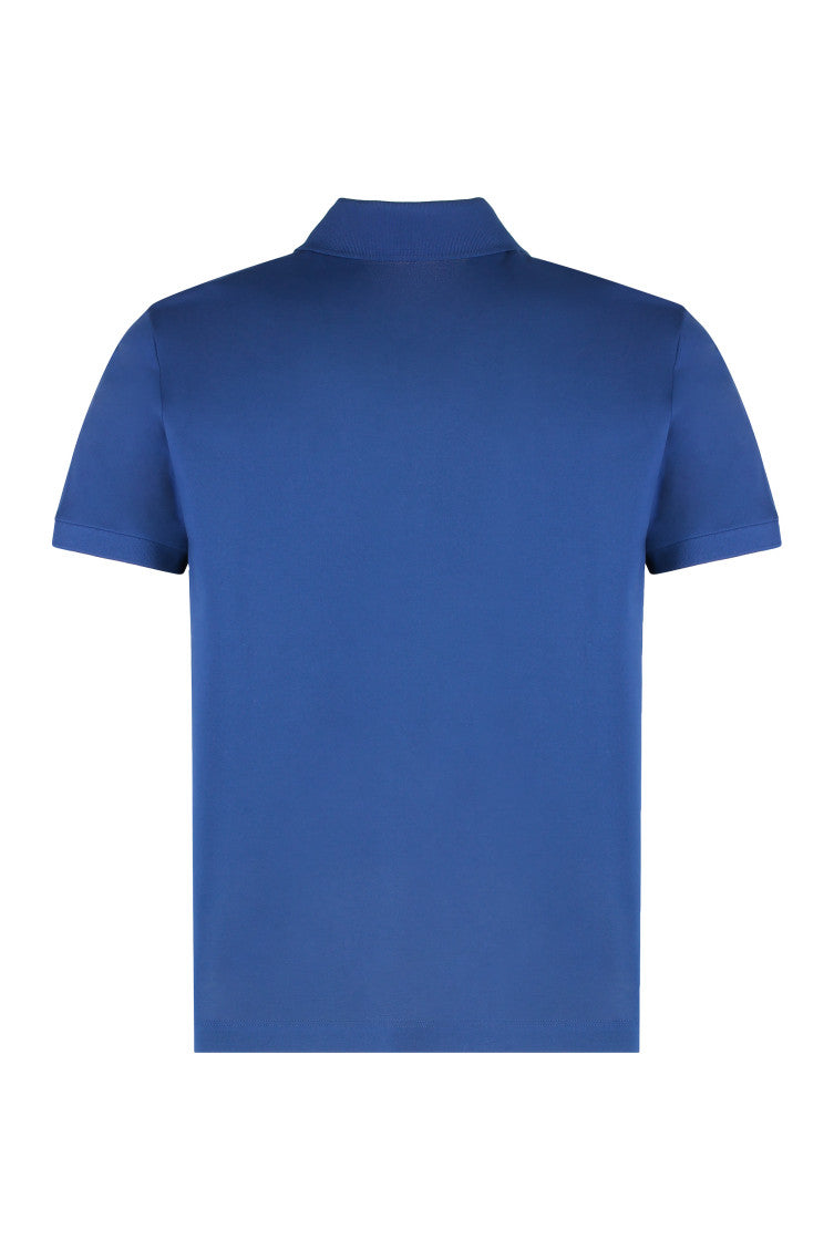 Blue Solid Shirt Collar Polo 2