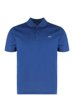 Blue Solid Shirt Collar Polo 1