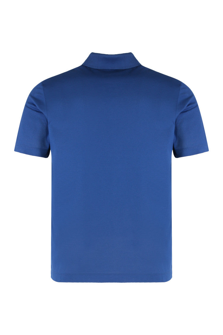 Blue Solid Shirt Collar Polo 2