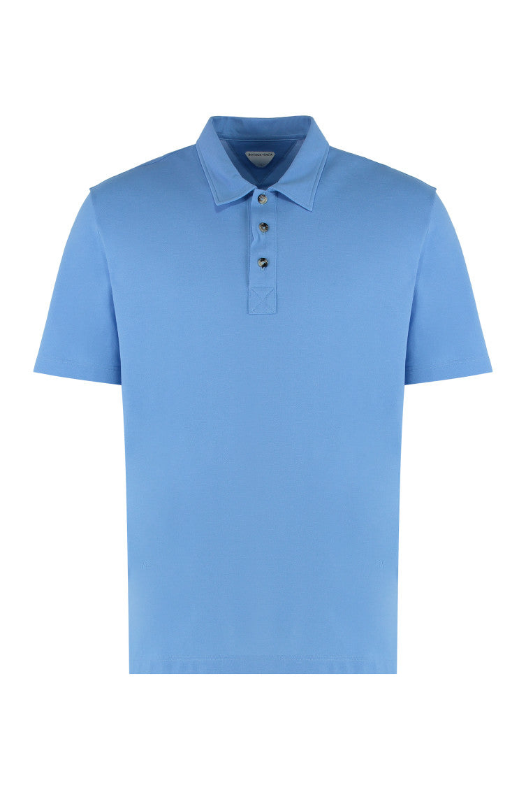 Light Blue Solid Shirt Collar Polo 1