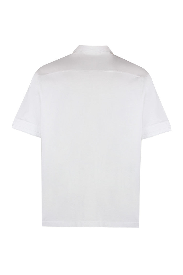 White Solid Shirt Collar Polo 2