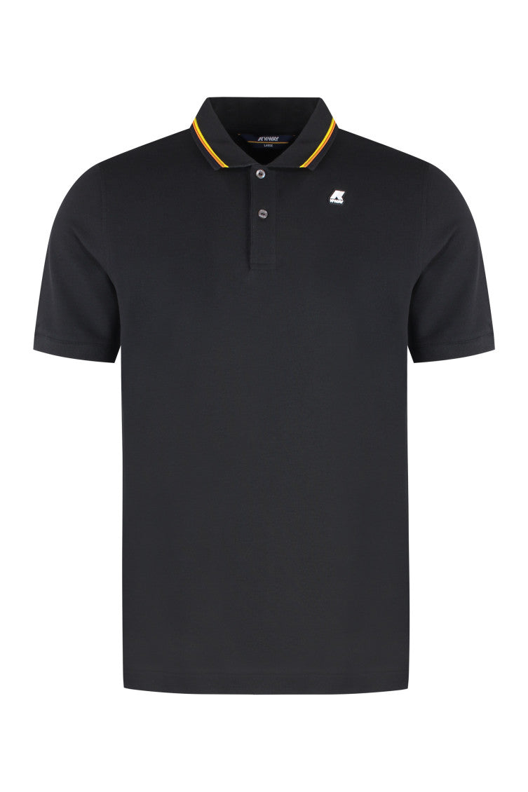 Black Solid Shirt Collar Polo 1