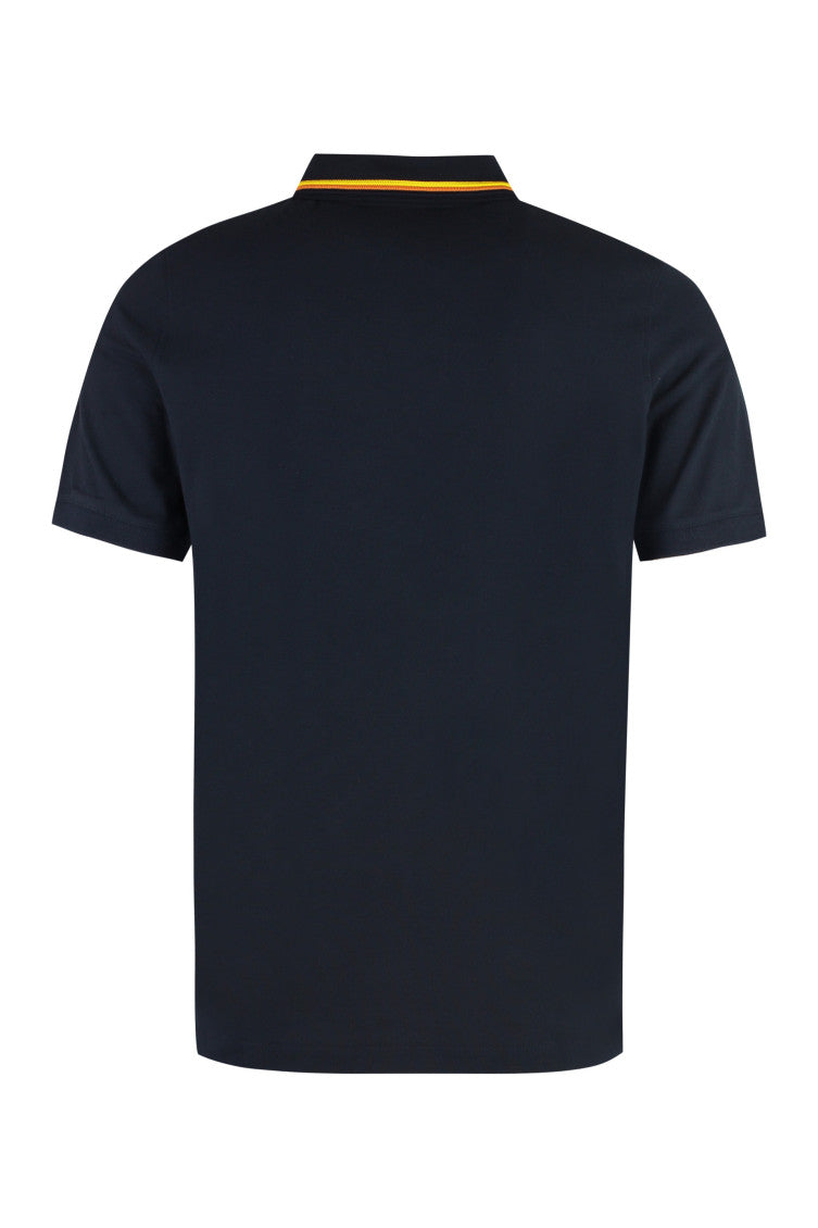 Blue Solid Shirt Collar Polo 2