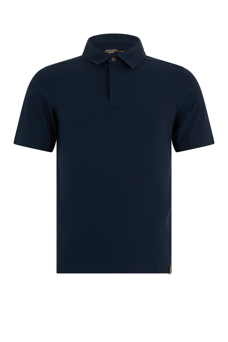 Dark Blue Solid Shirt Collar Polo 1