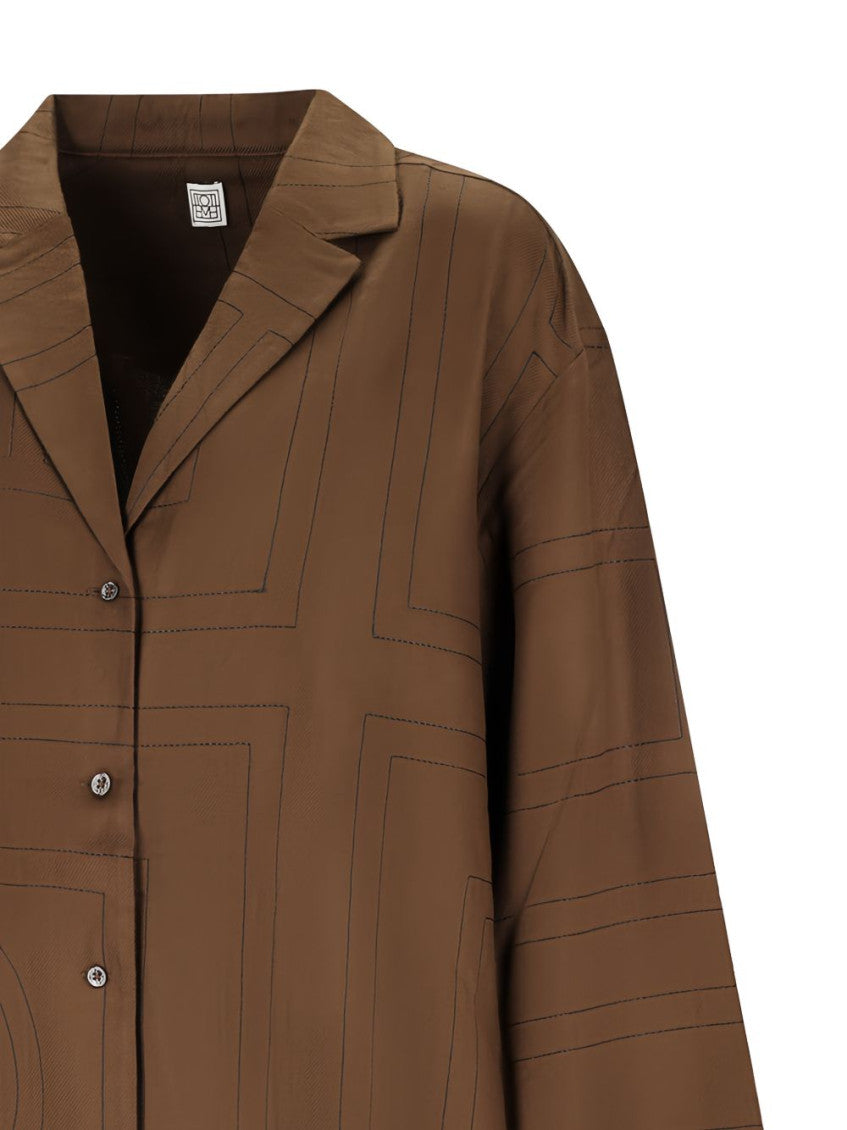 Brown Loose Printed Shirt 3