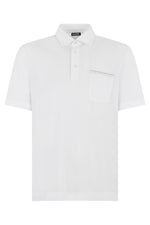 White Solid Shirt Collar Polo 1