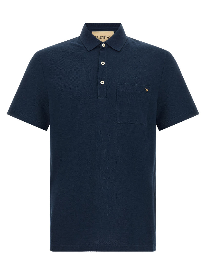 Dark Blue Solid Shirt Collar Polo 1