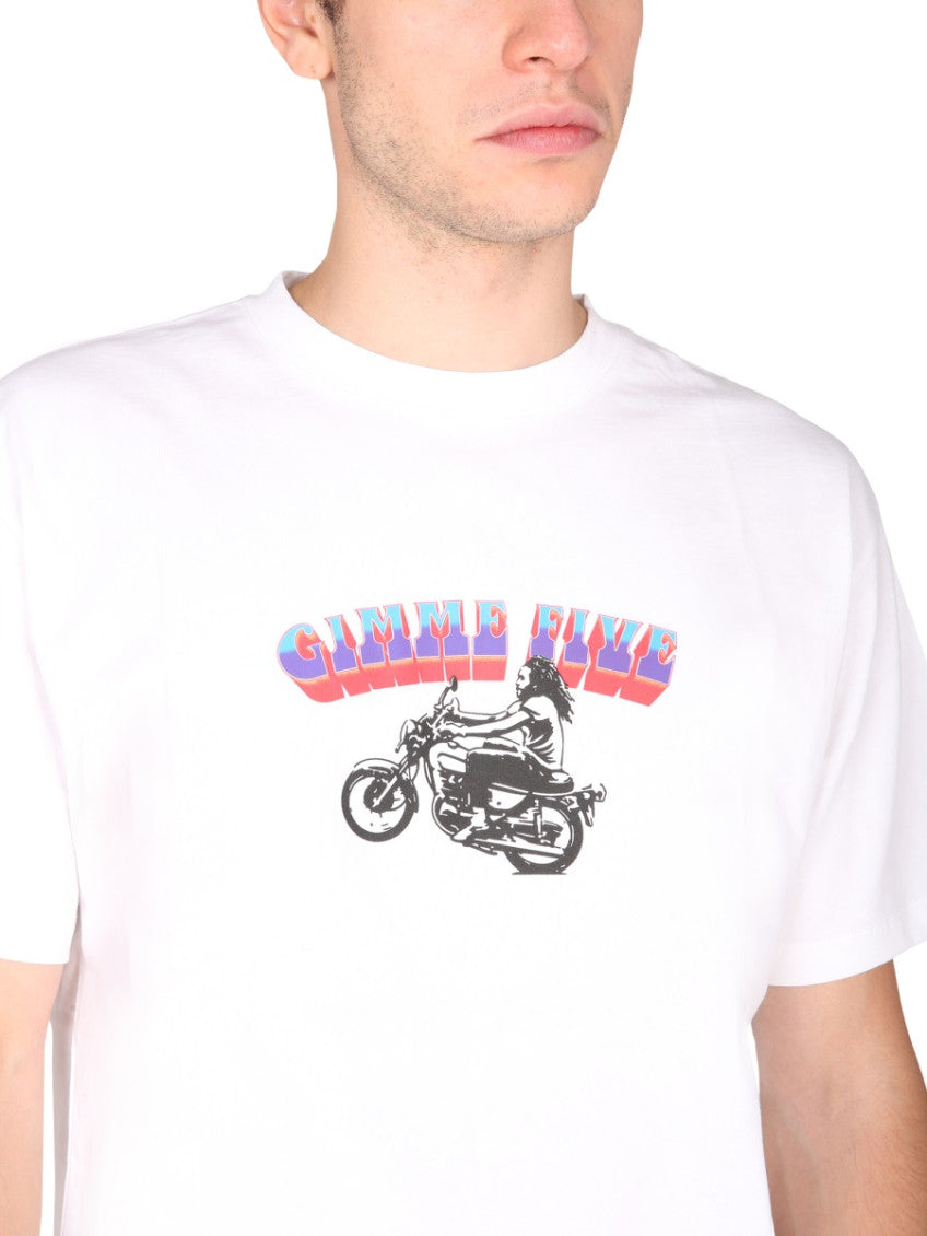 White Graphic Crew Neck T-Shirt 4