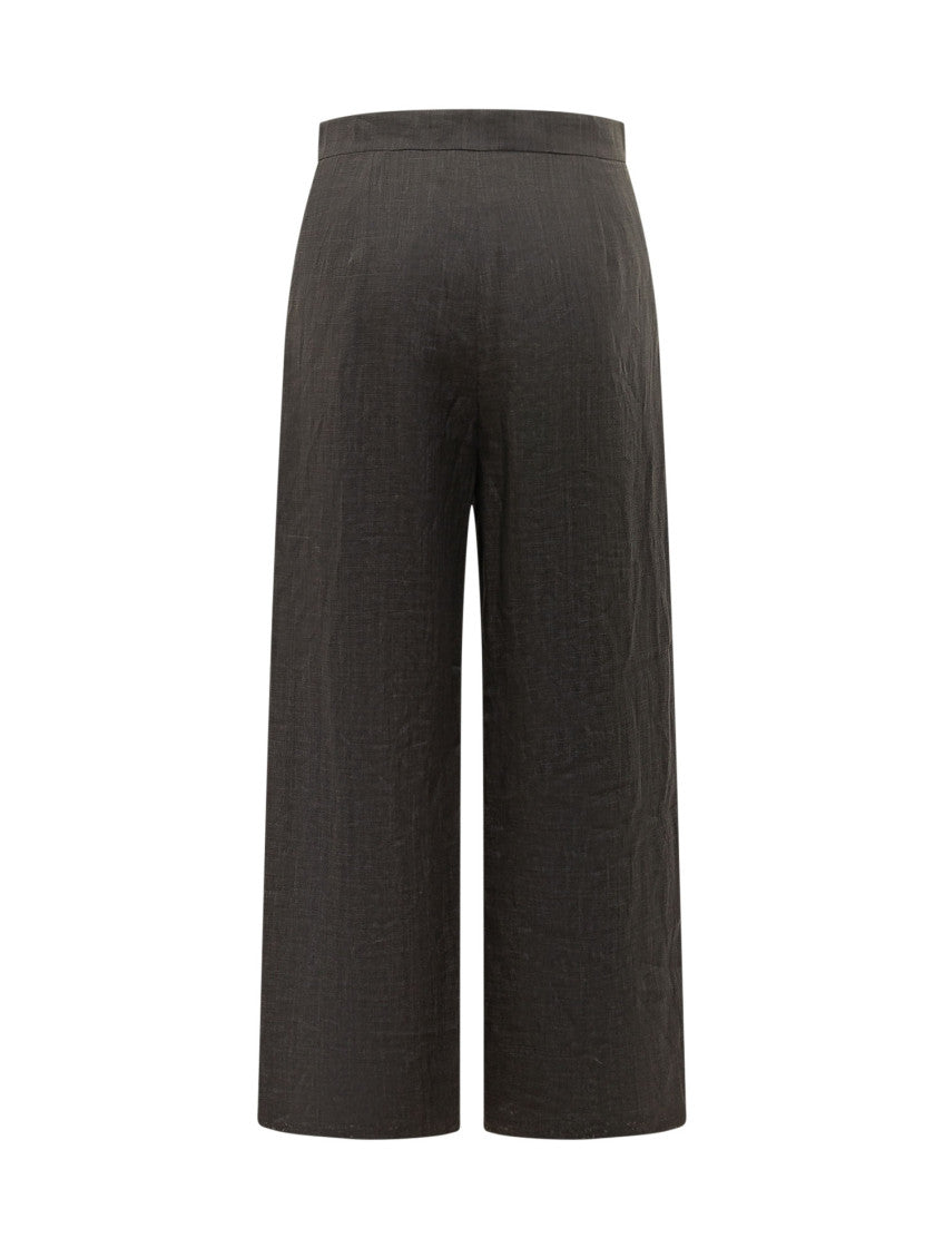 Black Relaxed Flat Front Pants 2