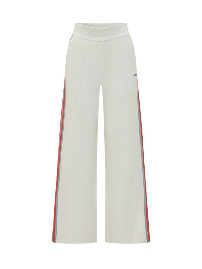 White Relaxed Stripes Elasticated Pants 1