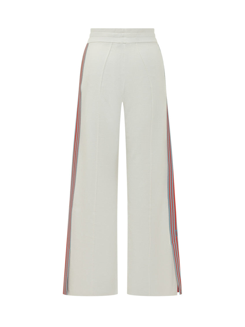 White Relaxed Stripes Elasticated Pants 2