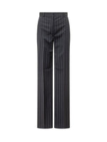Blue Tailored Stripes Flat Front Pants 1
