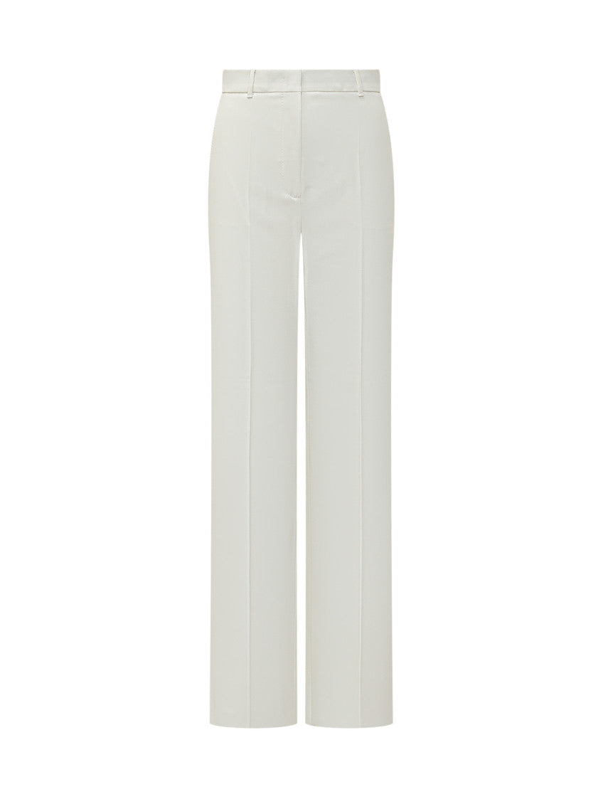 White Tailored Flat Front Pants 1