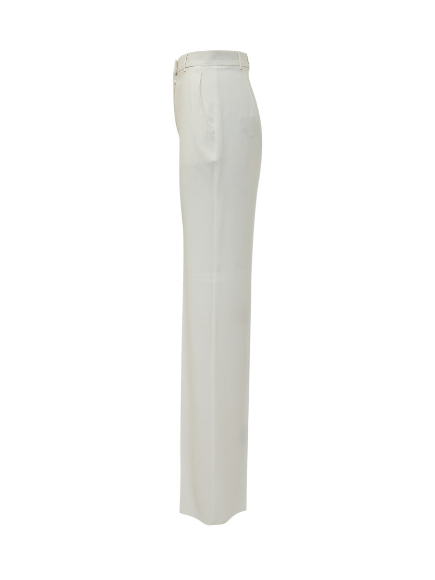 White Tailored Flat Front Pants 3