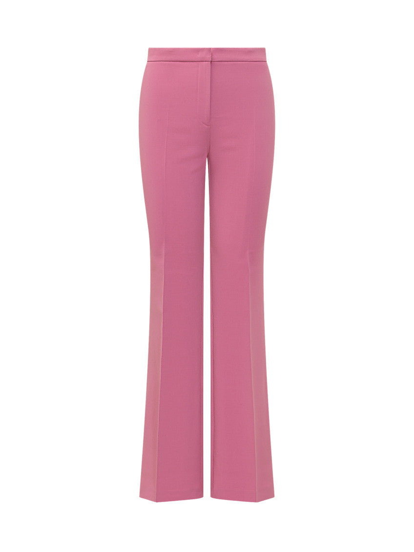 Pink Flared Flat Front Pants 1