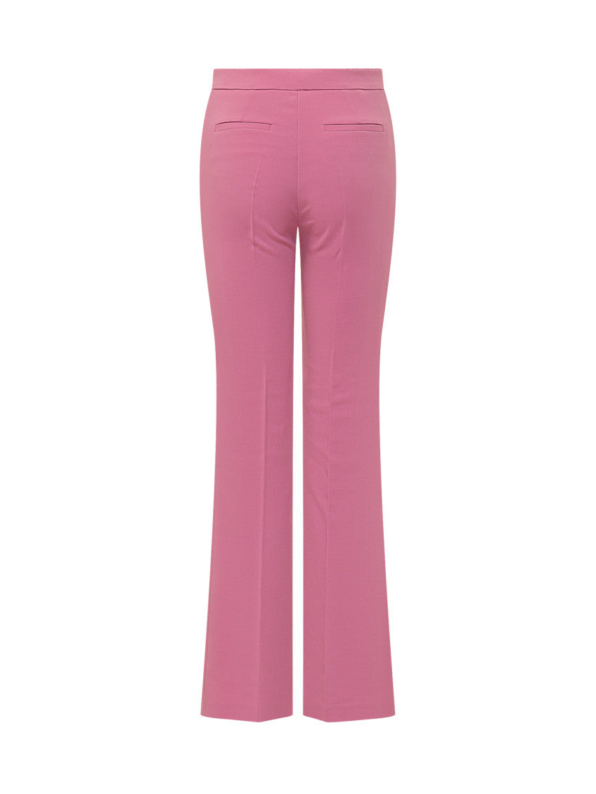 Pink Flared Flat Front Pants 2