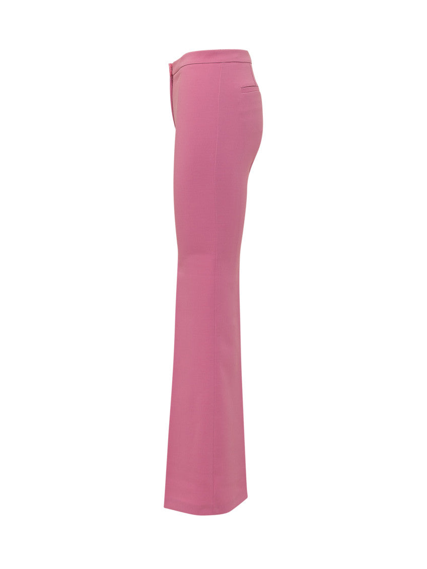 Pink Flared Flat Front Pants 3