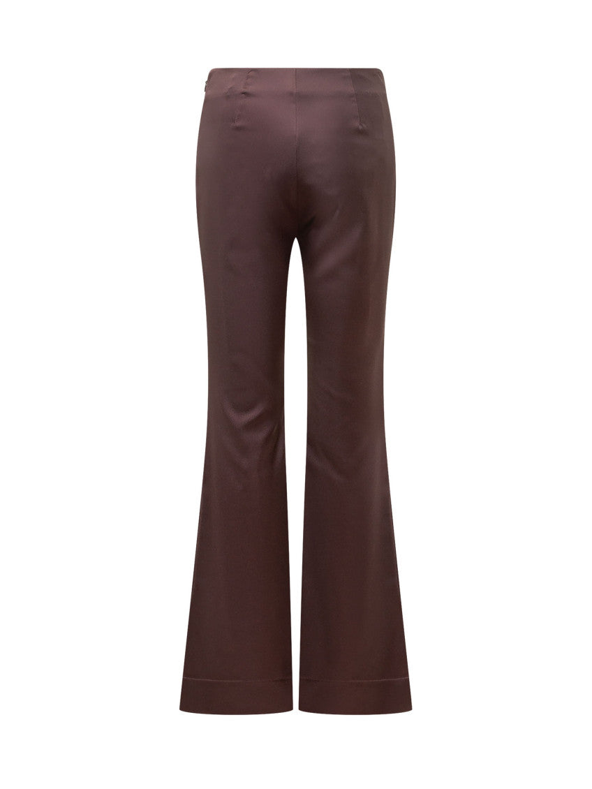 Brown Regular Flat Front Pants 2