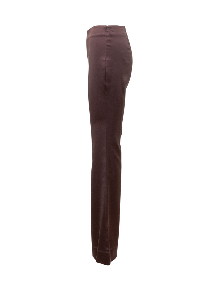 Brown Regular Flat Front Pants 3
