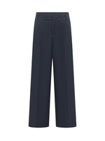 Blue Relaxed Pleated Pants 1