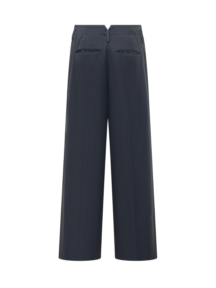 Blue Relaxed Pleated Pants 2