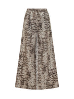 Beige Printed Loose Drawstring Pants 1