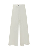 White Relaxed Flat Front Pants 1