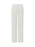 White Straight Flat Front Pants 1