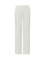 White Straight Flat Front Pants 1