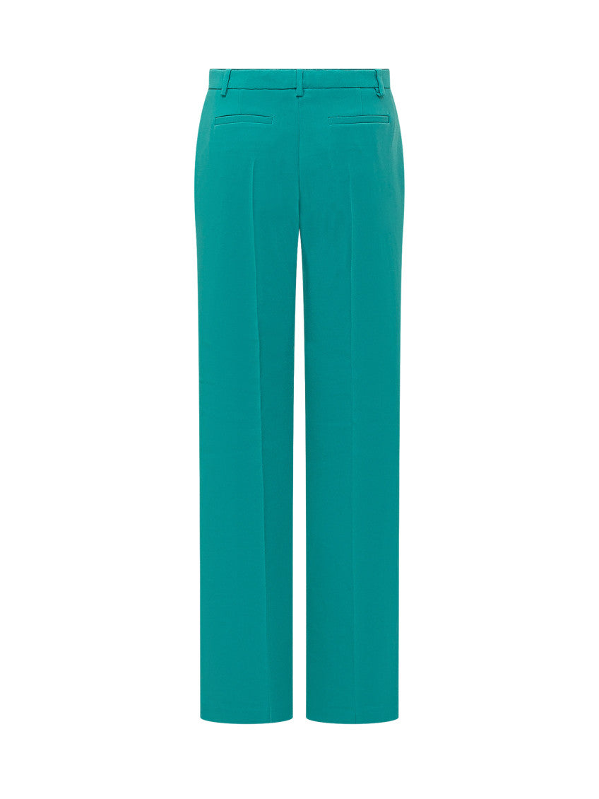 Green Straight Flat Front Pants 2