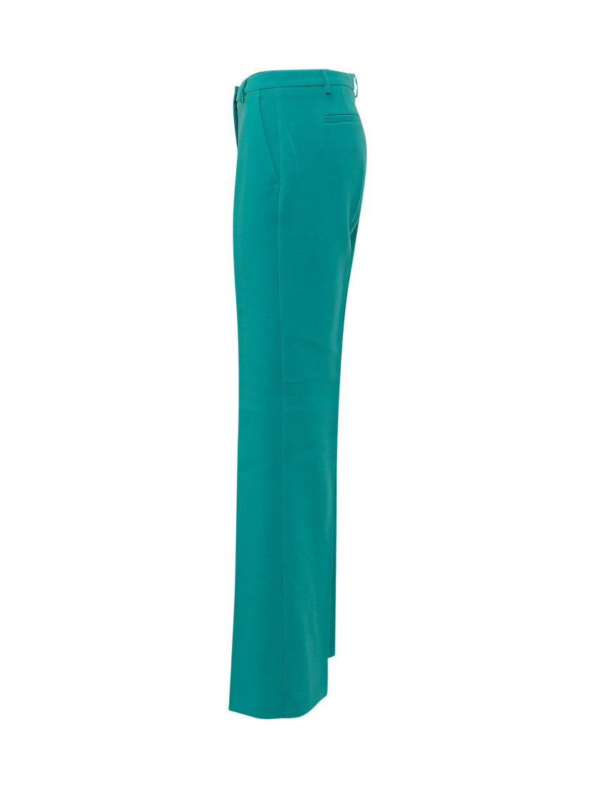 Green Straight Flat Front Pants 3