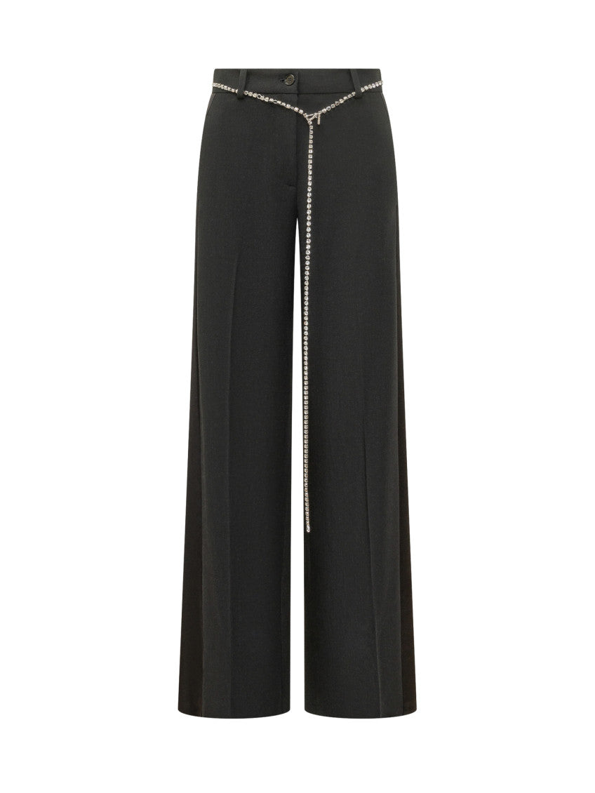 Black Relaxed Flat Front Pants 1