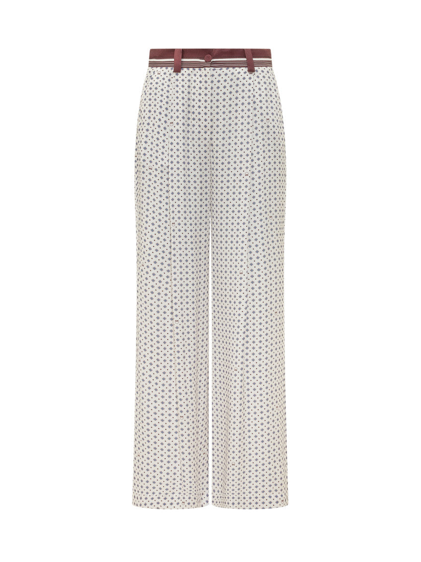 Multicolor Relaxed Flat Front Pants 1