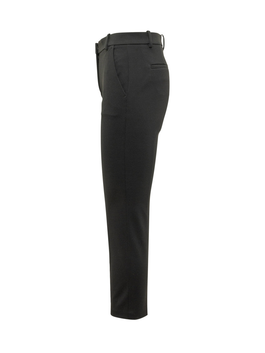 Black Straight Flat Front Pants 3