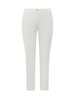 White Slim Flat Front Pants 1