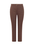 Brown Slim Flat Front Pants 1
