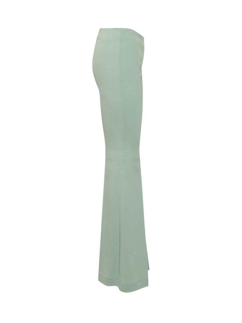 Green Slim Flared Pants 3