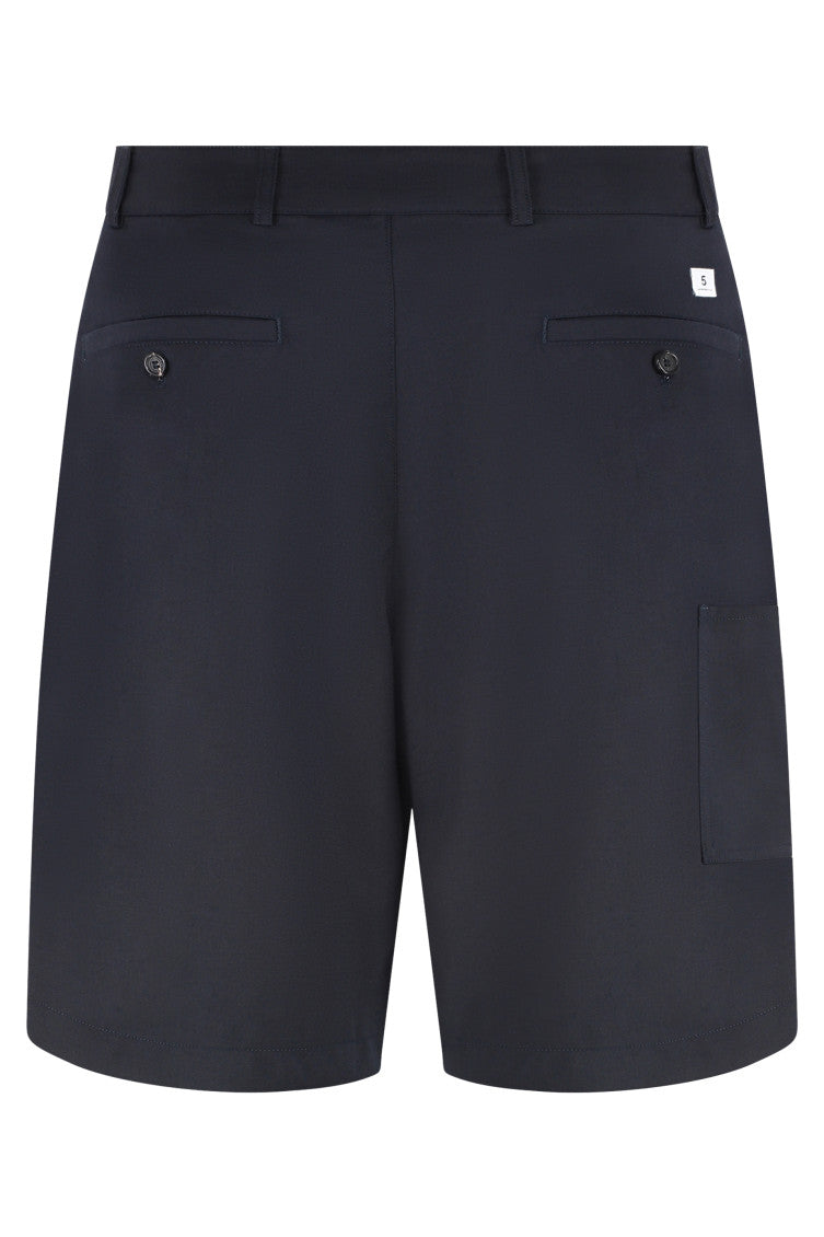 Navy Blue Solid Shorts 2