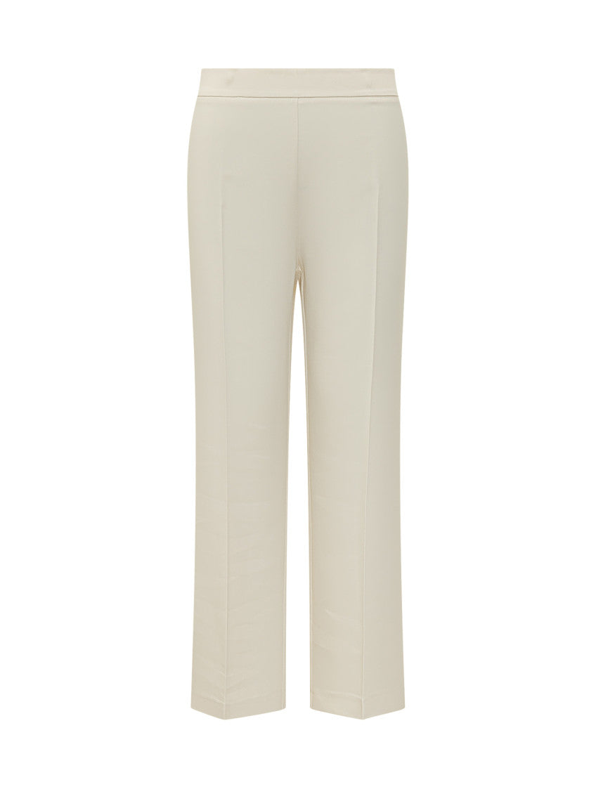 Beige Bootcut Flat Front Pants 1