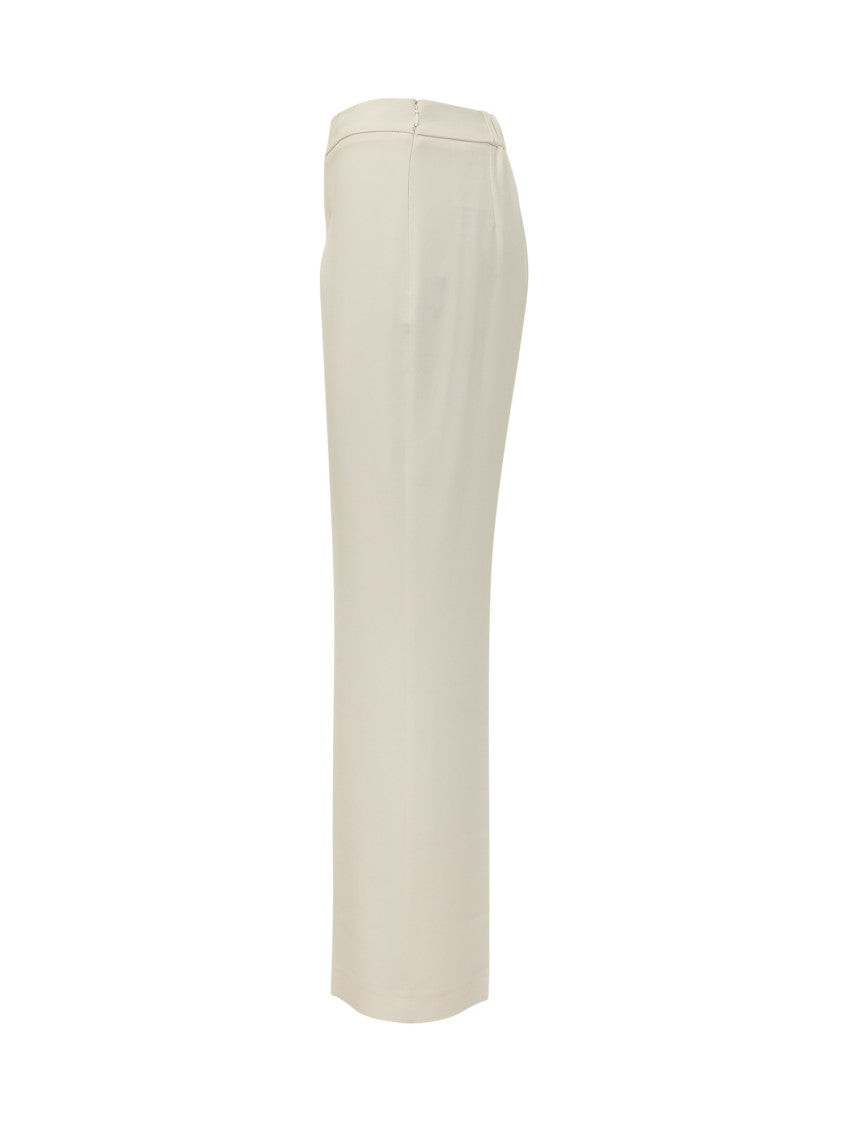 Beige Bootcut Flat Front Pants 3