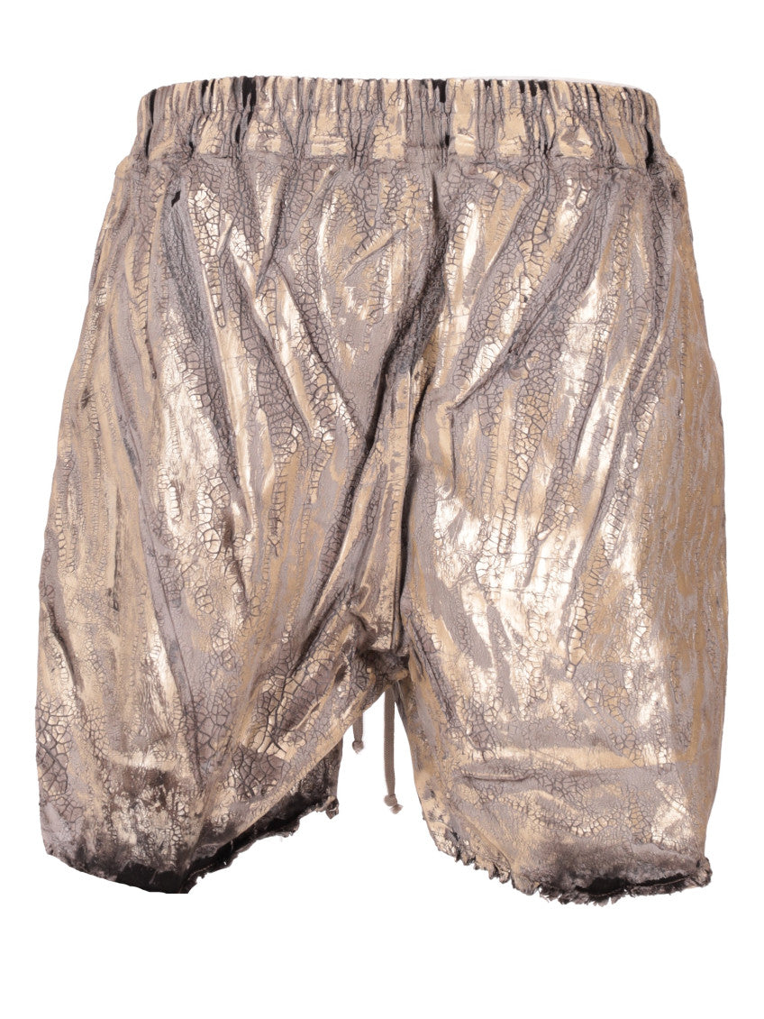 Gold Textured Shorts 2