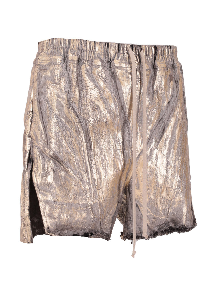 Gold Textured Shorts 3