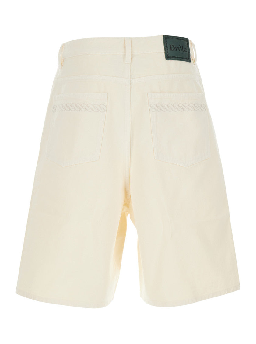 Off White Solid Shorts 2
