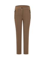 Brown Slim Flat Front Pants 1