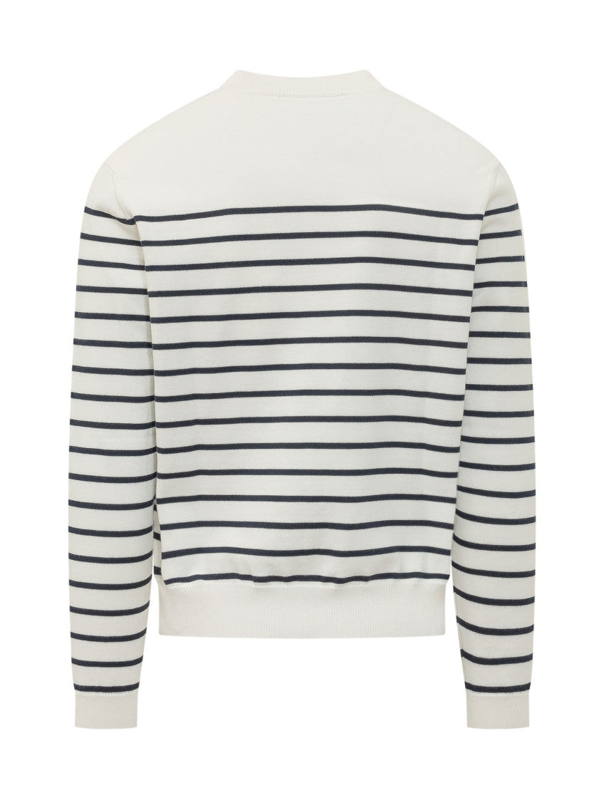 White Stripes Crew Neck Sweater 2