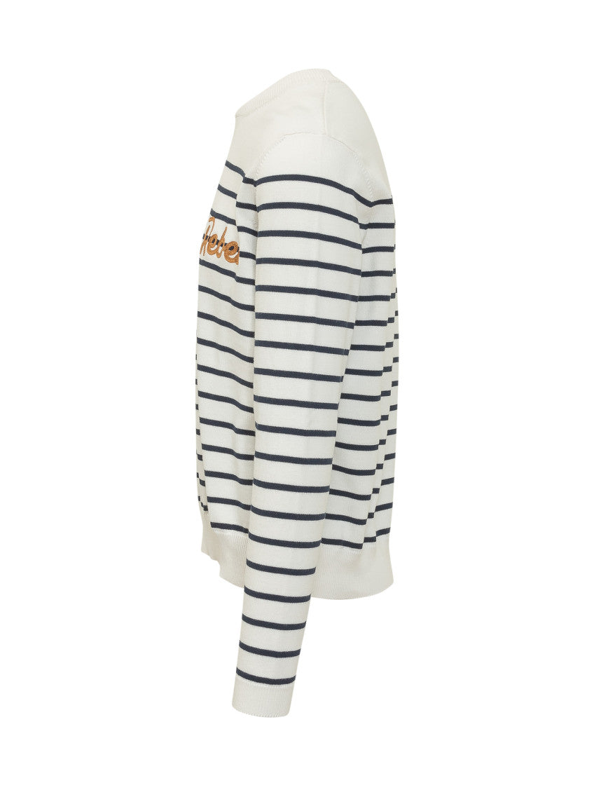 White Stripes Crew Neck Sweater 3