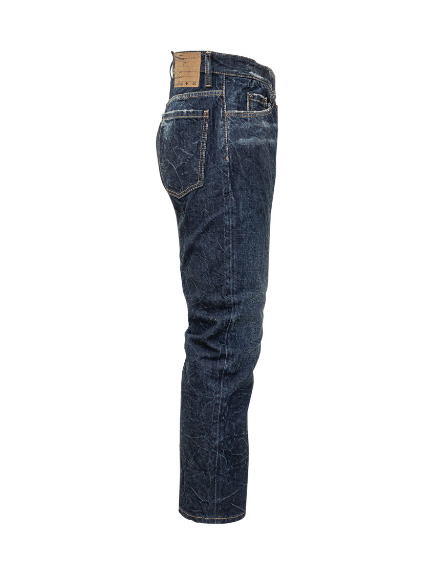 Blue Tapered Mid Rise Jeans 3