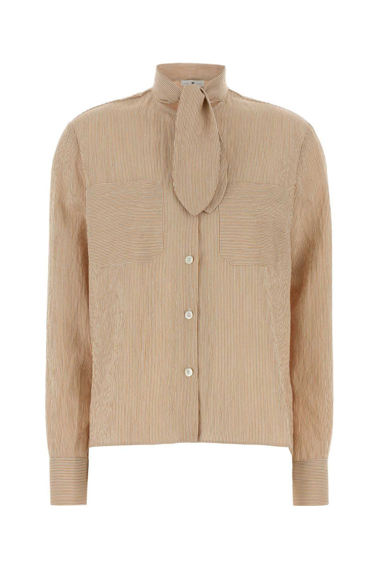 Beige Boxy Stripes Shirt 1