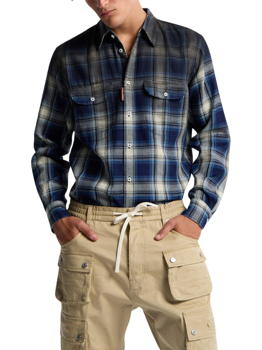 Blue Regular Plaid Shirt 3
