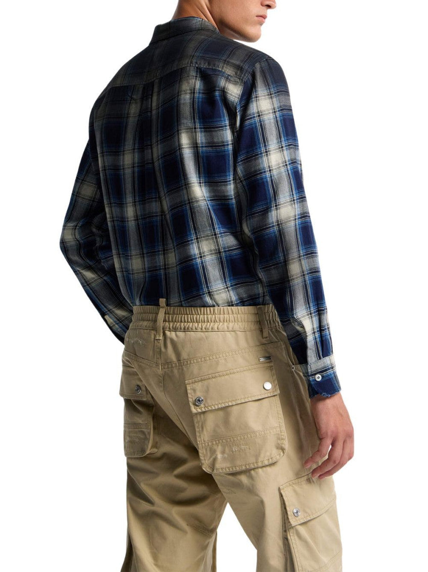 Blue Regular Plaid Shirt 4